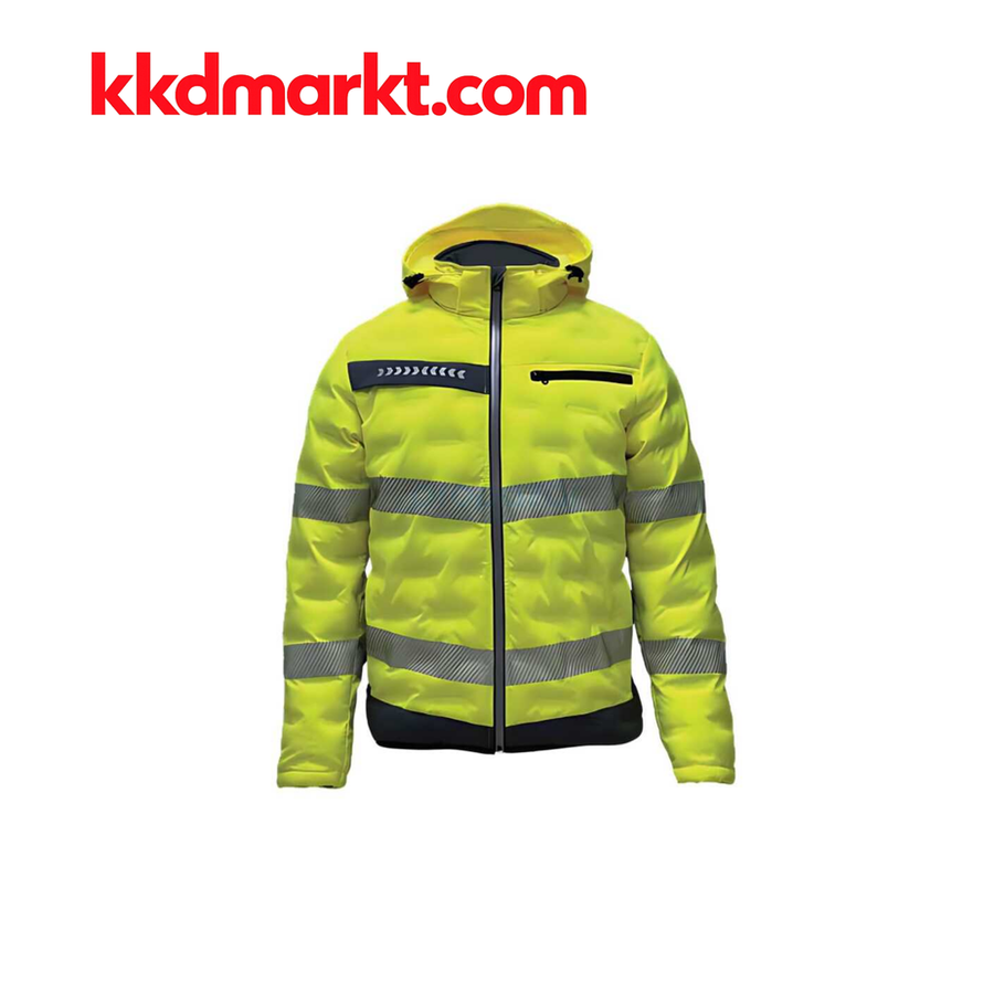 Vizwell VWJK517-S Yüksek Görünürlüklü “Tünel Dolgulu” Mont – Neon Sarı