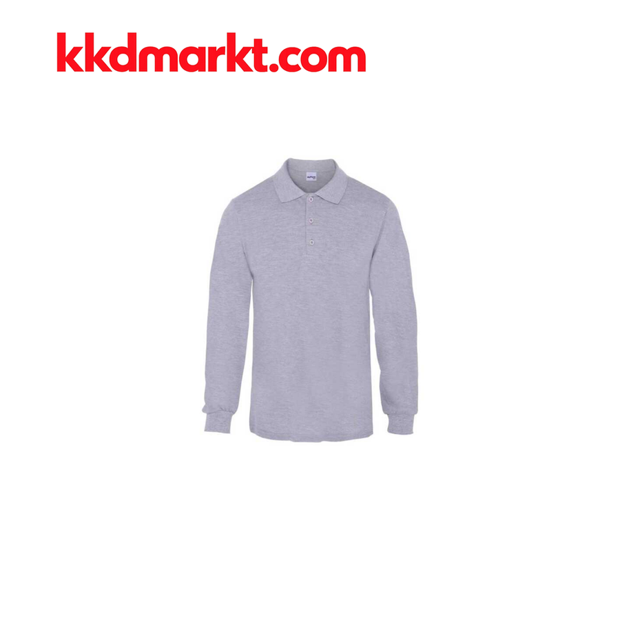 MyForm 8107 Comfort Uzun Kol Polo Yaka Pike Tişört – Gri