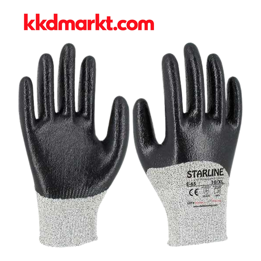 Starline E-65 Kesilme Dirençli Köpük Nitril İş Eldiveni (3/4 Kaplı)