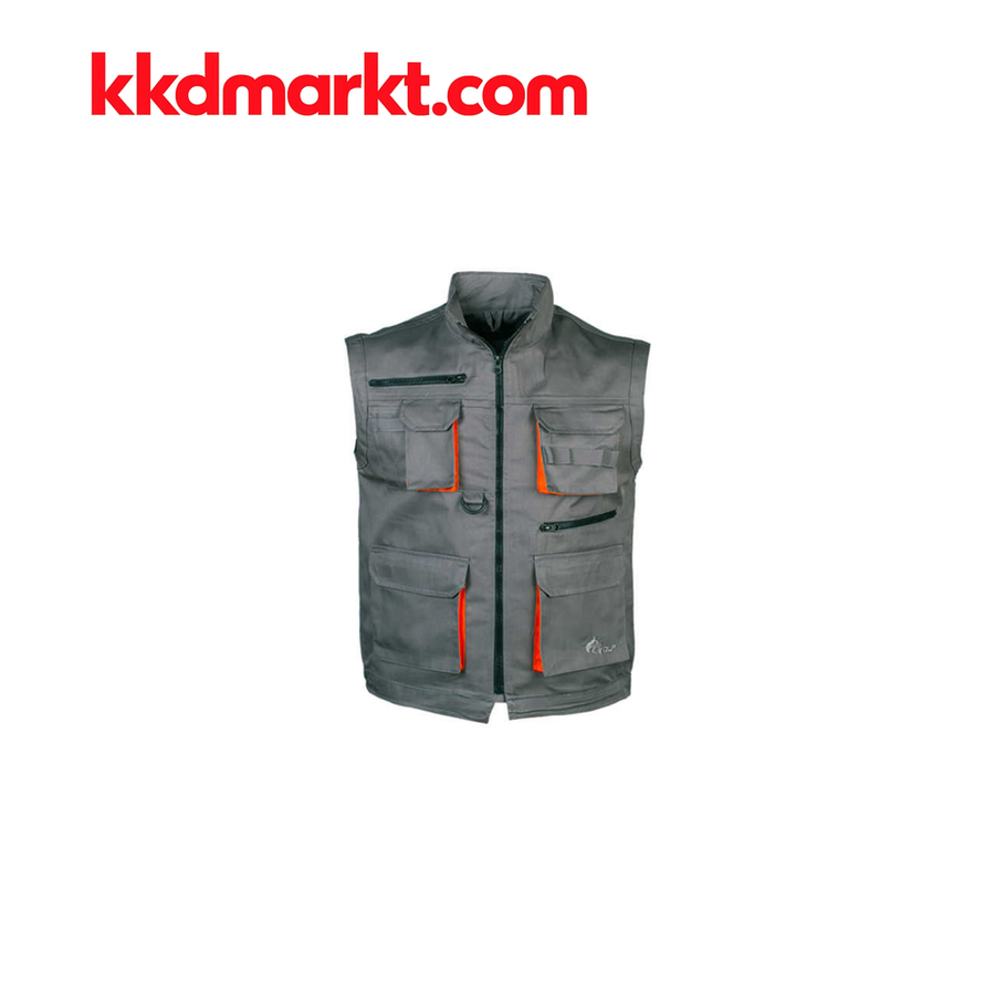 Cosywolf CW004522 Paper Çok Cepli Yelek Gri Turuncu