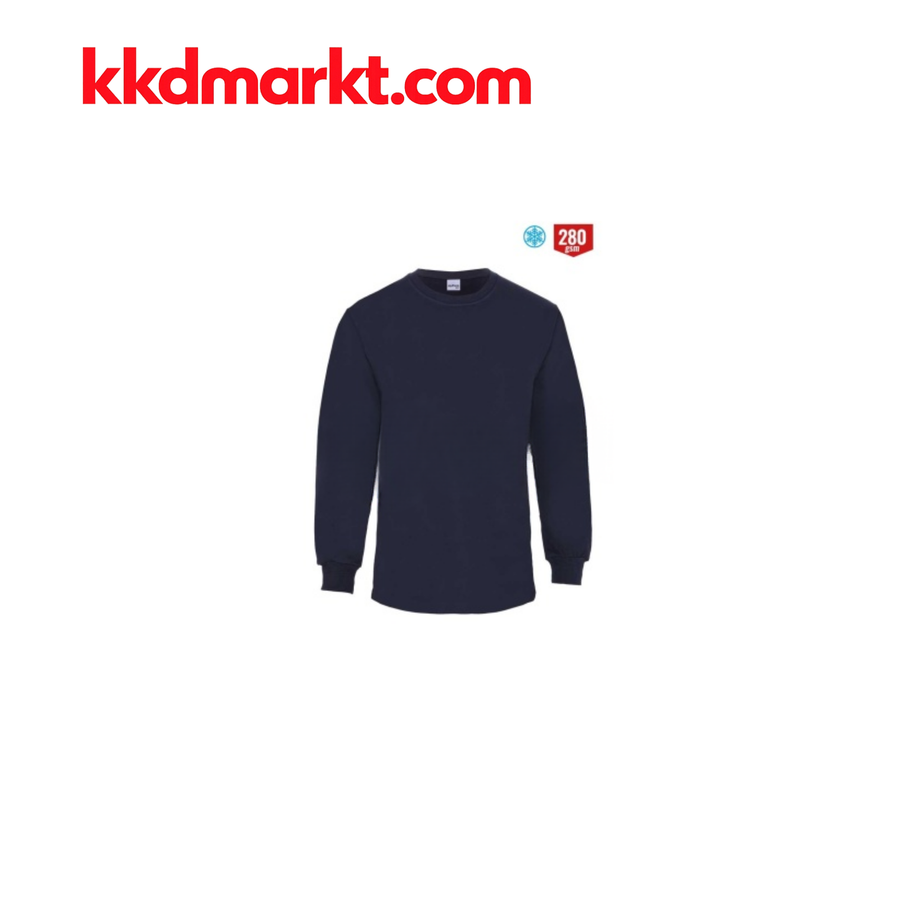 8125 Regular Bisiklet (Sıfır) Yaka 2 İplik Sweatshirt – Siyah