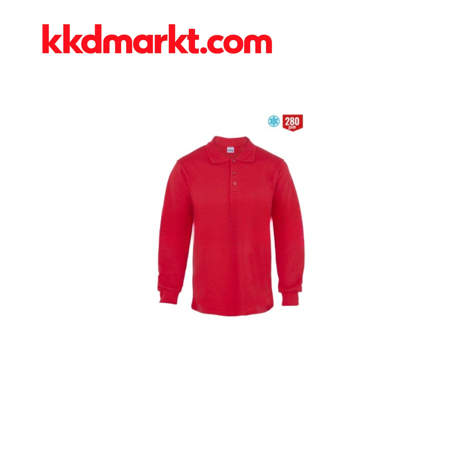 MyForm 8112 Regular Polo Yaka Sweatshirt – 2 İplik, Kırmızı
