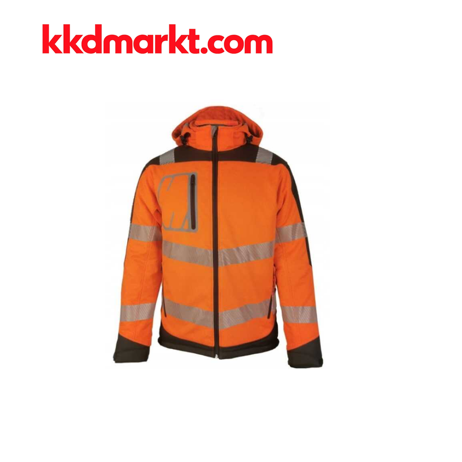 Vizwell VWJK268 Neon Turuncu/Gri Thermal Softshell Ceket