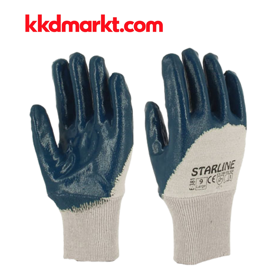 Starline E-381 Petrolcü Tip Nitril İş Eldiveni (3/4 Kaplama)