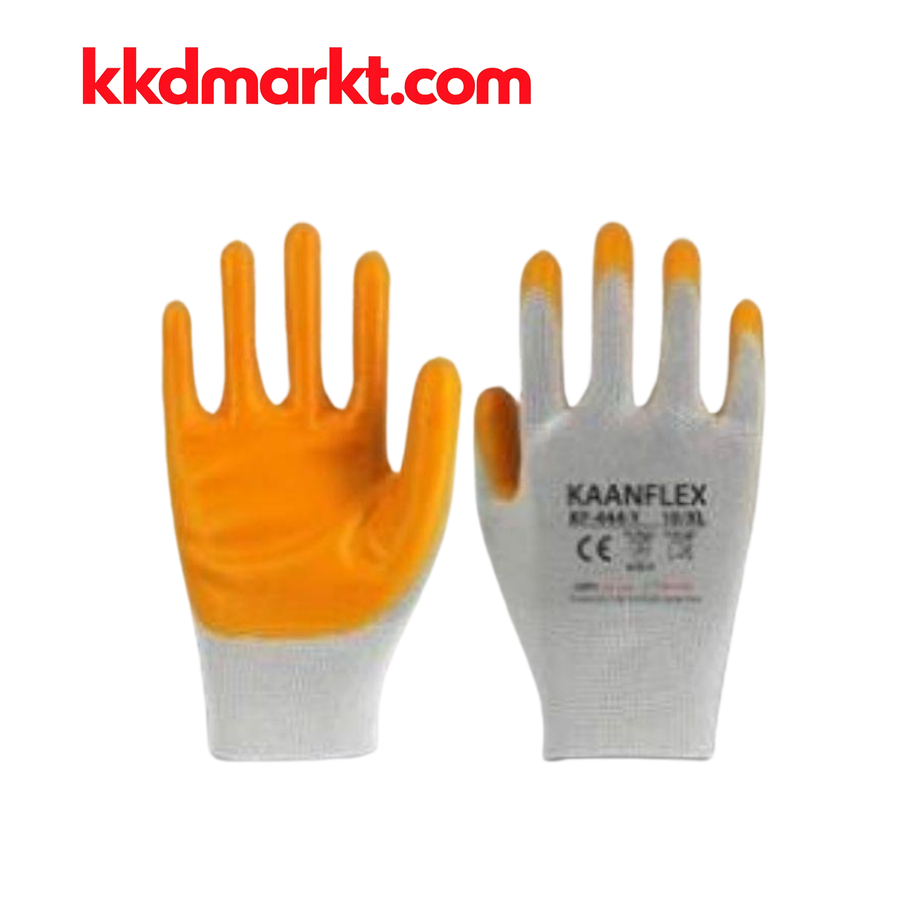Kaanflex KF-444-Y Sarı Nitril İş Eldiveni (12’li Paket)