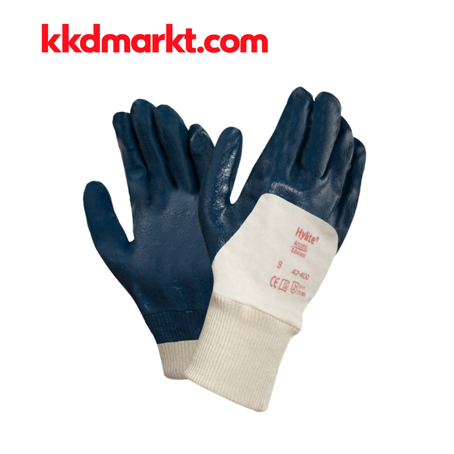 Ansell Hylite 47-400 Yağ Tutmaz Nitril İş Eldiveni (3/4 Kaplama)