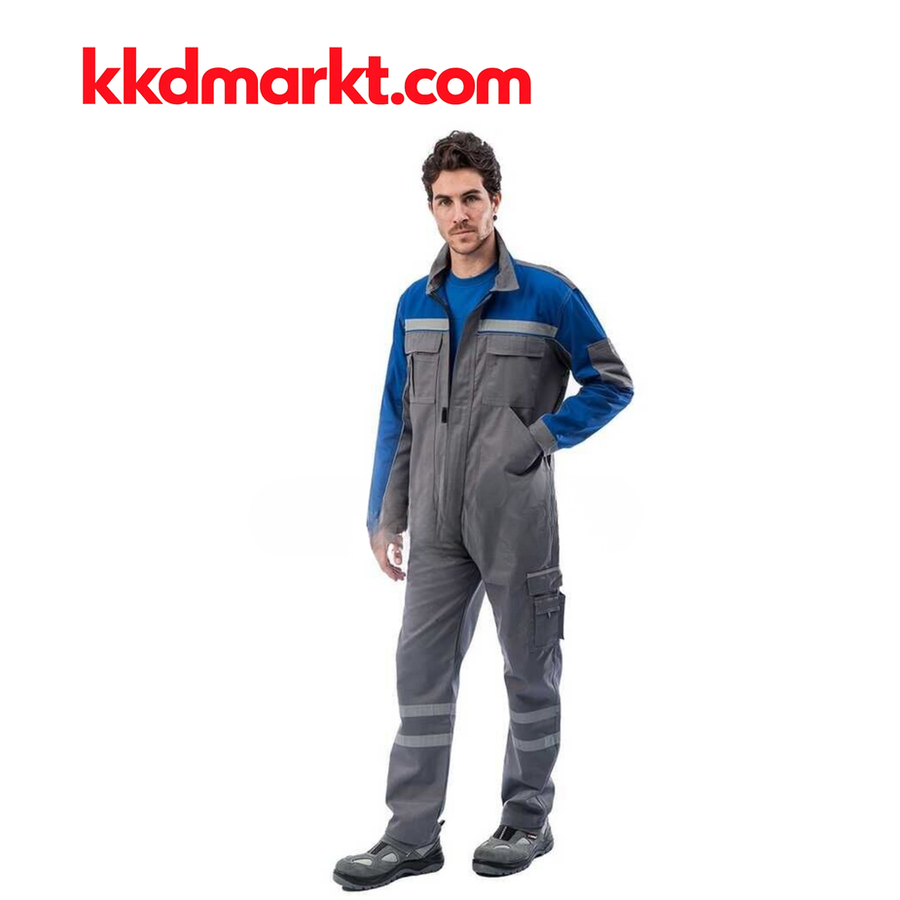 MyForm 5117 Önü Fermuarlı Master Takım – Gri/Saks Mavi