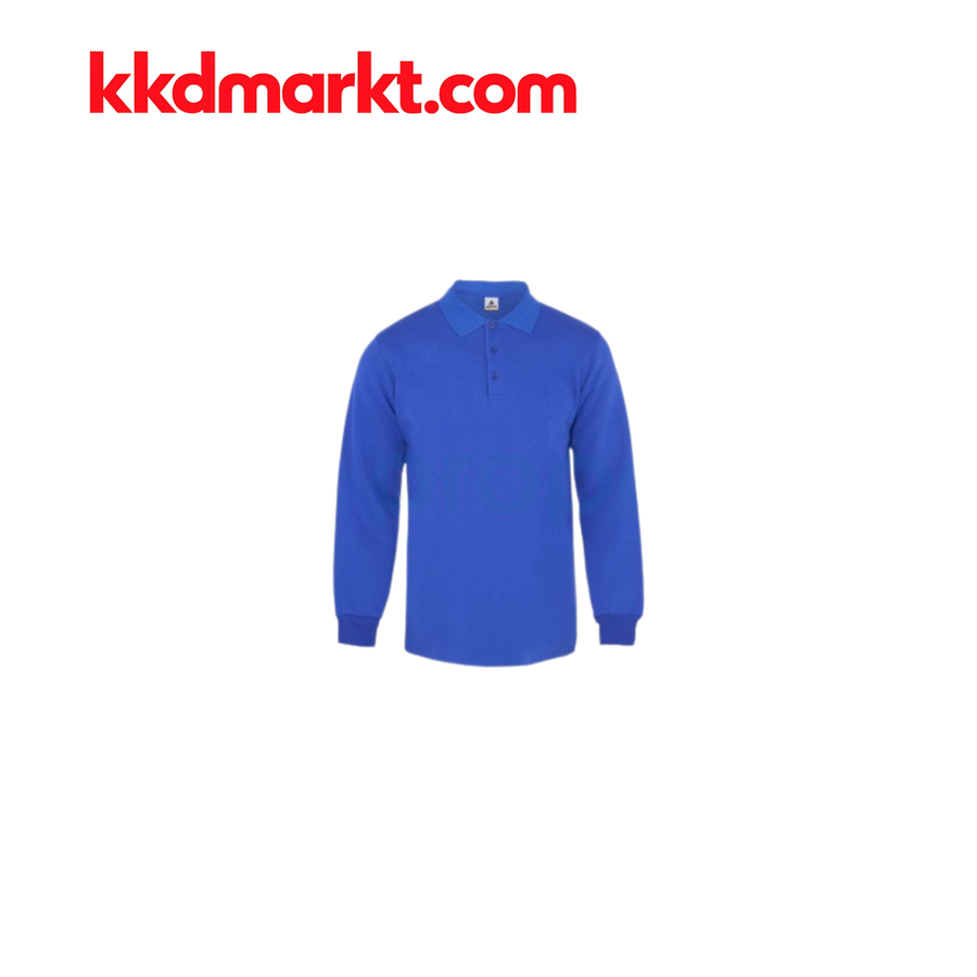 MyForm 8115 Comfort Polo Yaka Sweatshirt – 3 İplik, Saks Mavi