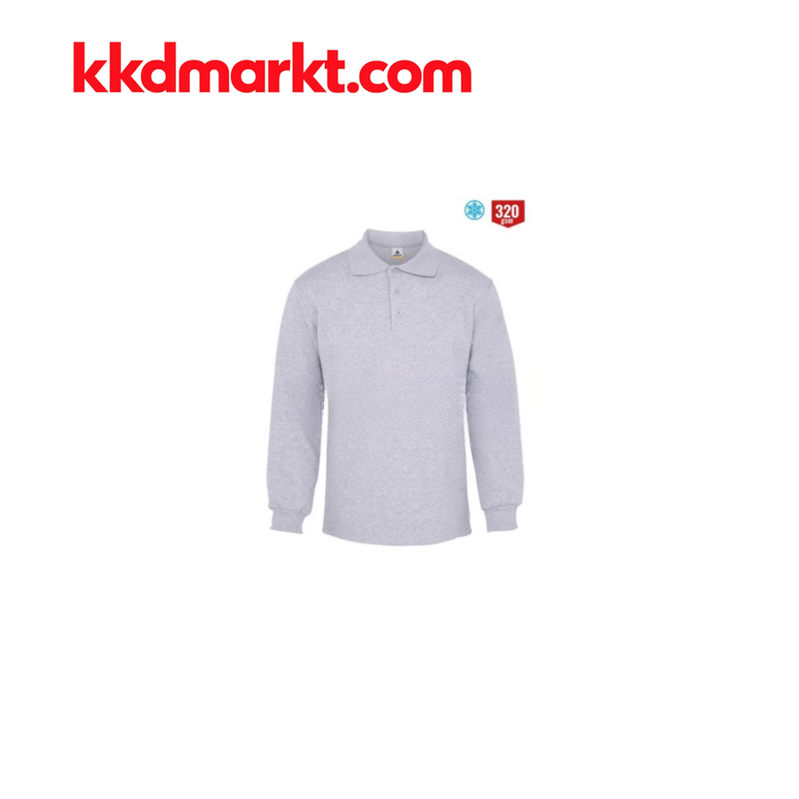 MyForm 8115 Comfort Polo Yaka Sweatshirt – 3 İplik, Gri