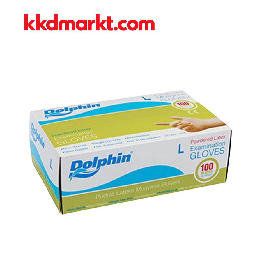 Dolphin Beyaz Lateks Eldiven Pudralı 100’lü Paket