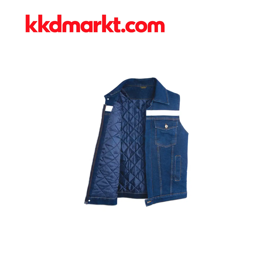 MyForm 9129 Sona Denim Kapitoneli İş Yeleği – Mavi