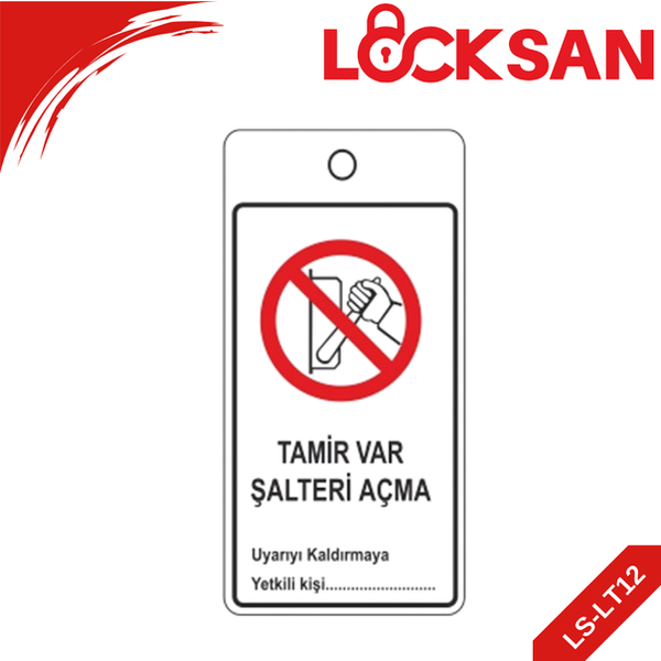 Tamir Var Şalteri Açmayınız Asklı Eked Uyarı Etiketi