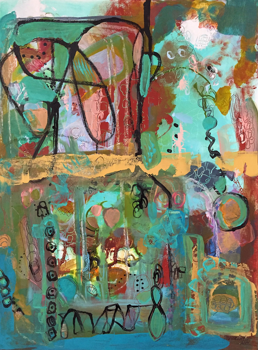 Wild horse on carousel 18 x 24 inch paper