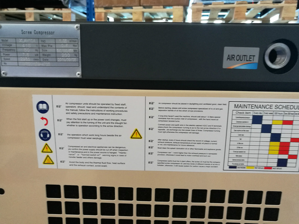 Thumbnail: Screw AIR compressor Direct Driven Rotary 42CFM 7.5KW 10HP HANKE 10 Bars 415V