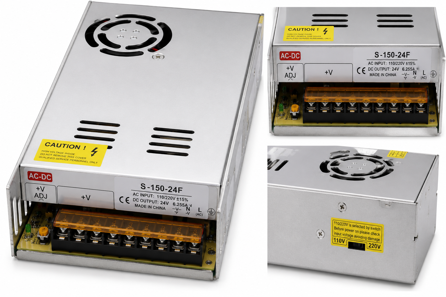 S-150-24F 150W 24V 6.25A Switching Power Supply With Fan AC 110V/220V5