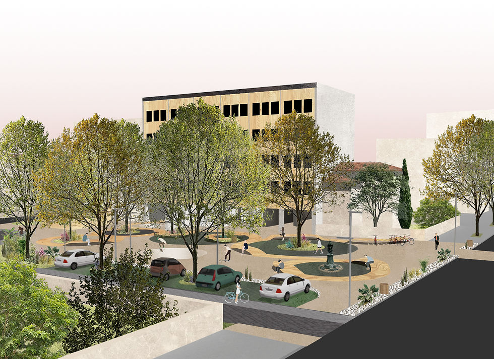 La place et le bâtiment Russel_Vue de jour