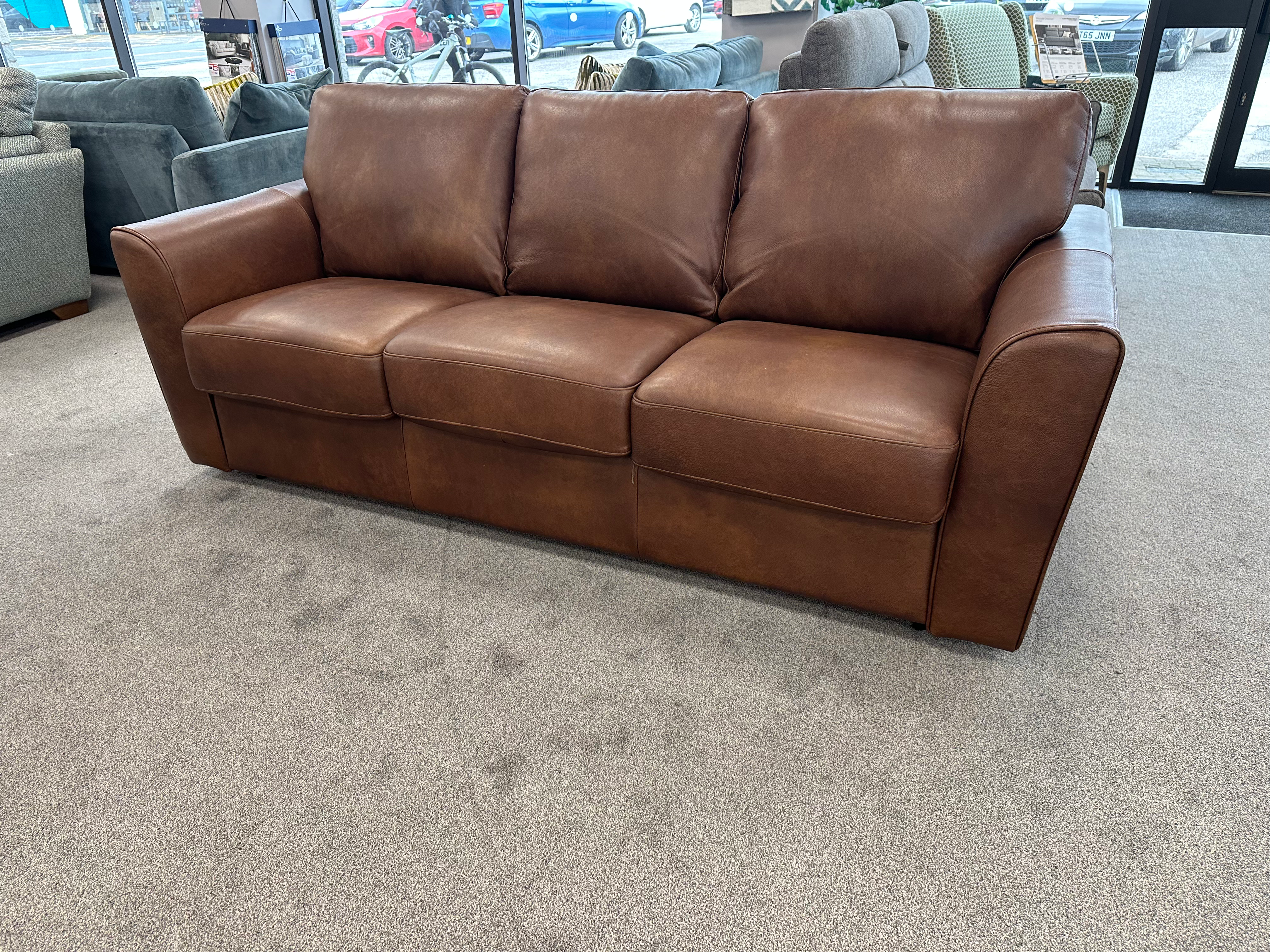3 Seat Leather Sofa Bed - Now £1,999