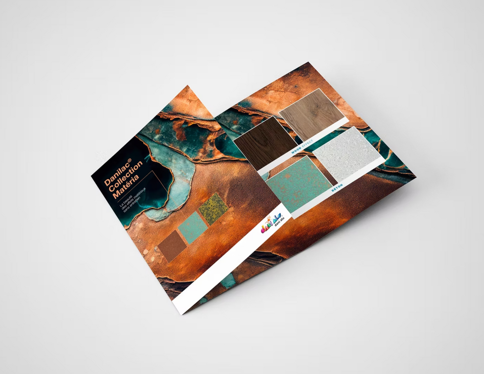 Brochure haut de gamme avec nuancier de matières