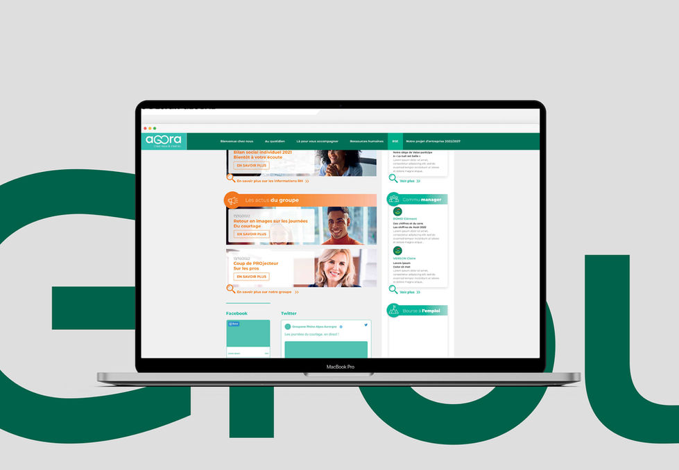 Page RSE de l’intranet Agora Groupama, interface claire et engageante.