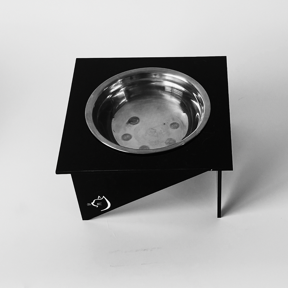 Comedouro Diagonal Pote Inox Lateral