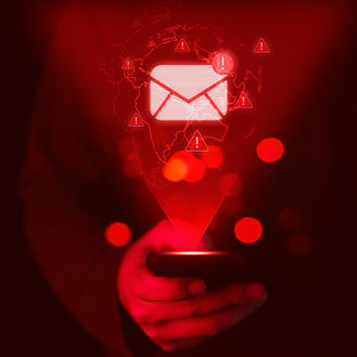 junk and trash mail and compromised information.Alert Email inbox and spam virus with warn