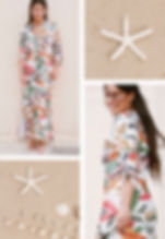 Robe imprimée feuilles collection printemps été 2025 FUEGO