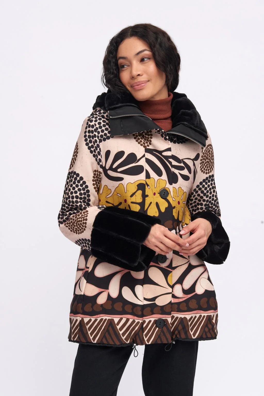 Manteau imprimé réversible TINTA & BARILOCHE Boutique HARMONIE Marseille 12