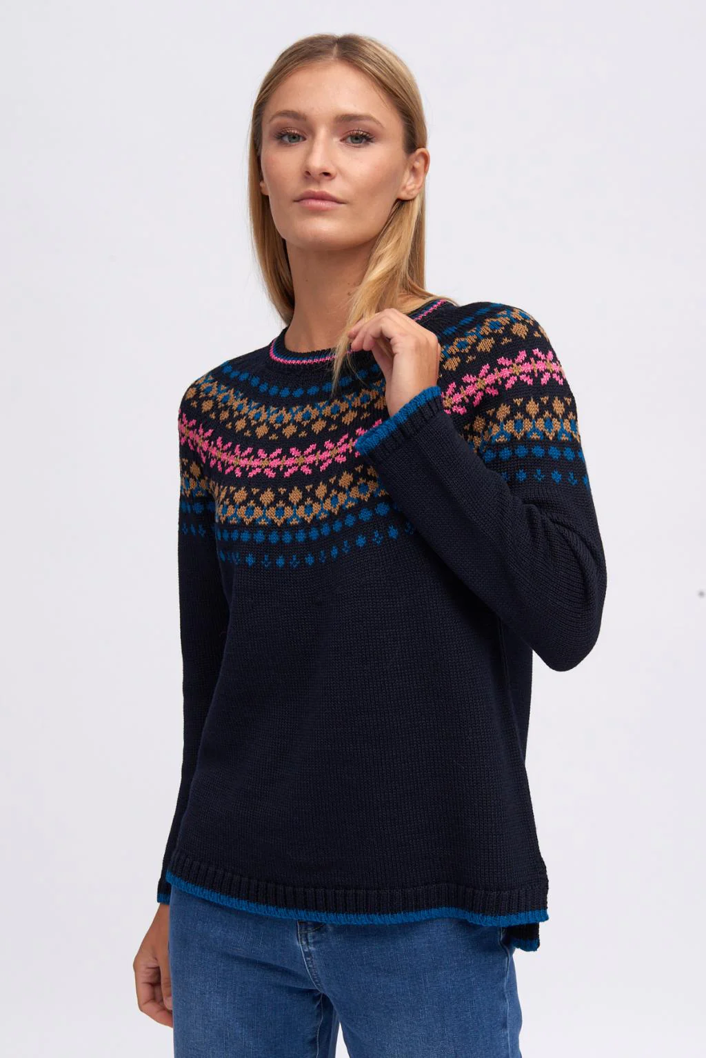 Pull marine imprimé TINTA & BARILOCHE Boutique HARMONIE Marseille 12
