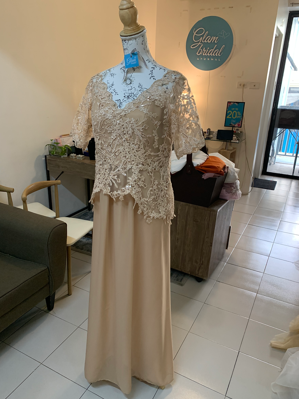 Thumbnail: MALU lace and chiffon dress
