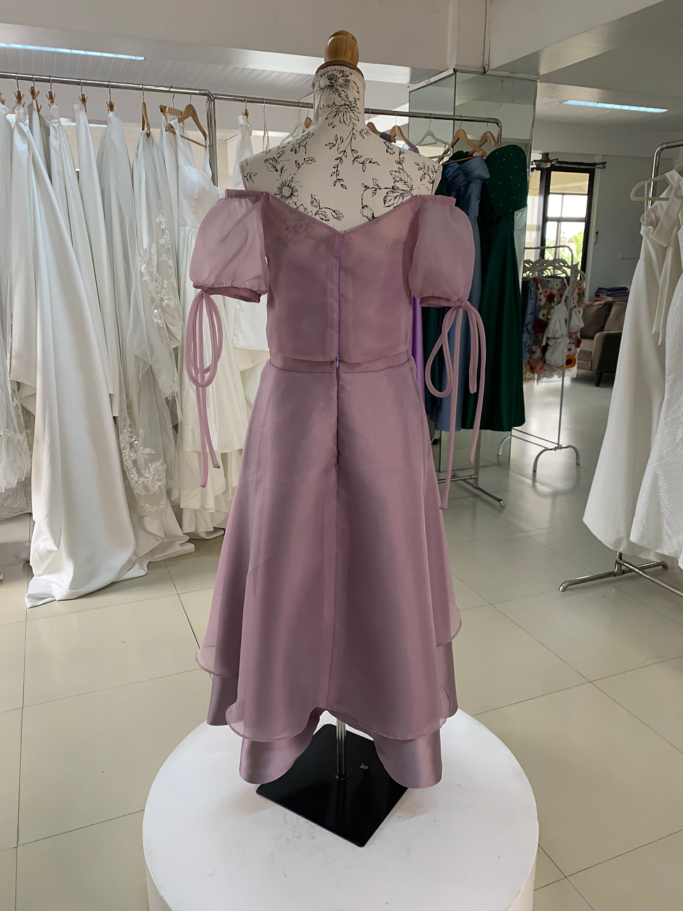 Thumbnail: ALEXIS organza over satin dress with a topper (set of two)