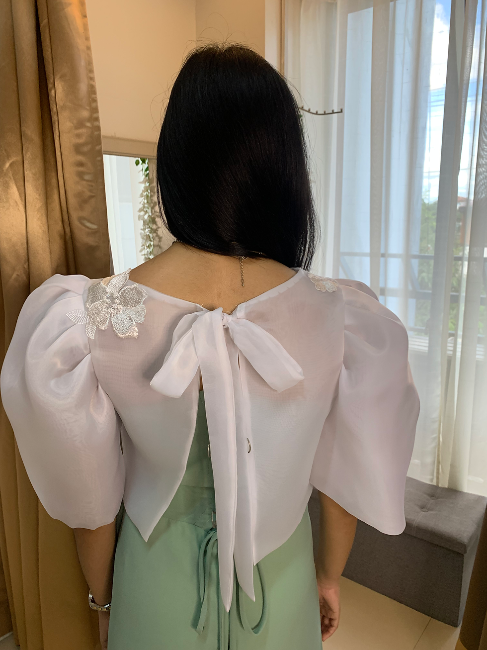 Thumbnail: TADHANA floral lace appliqued white camisa