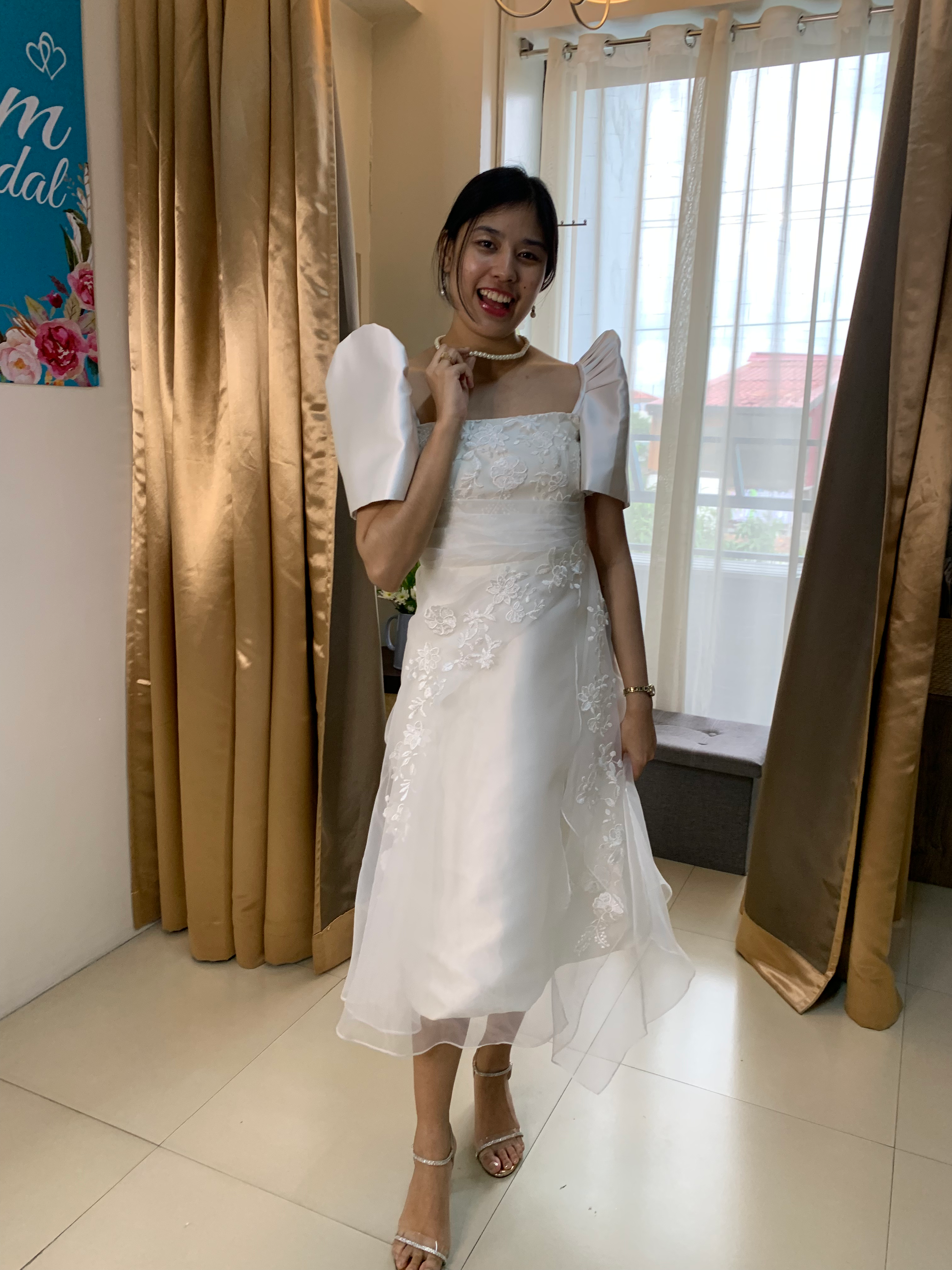 FLORENTINA Filipiniana dress with lace, tapis and detachable sleeves