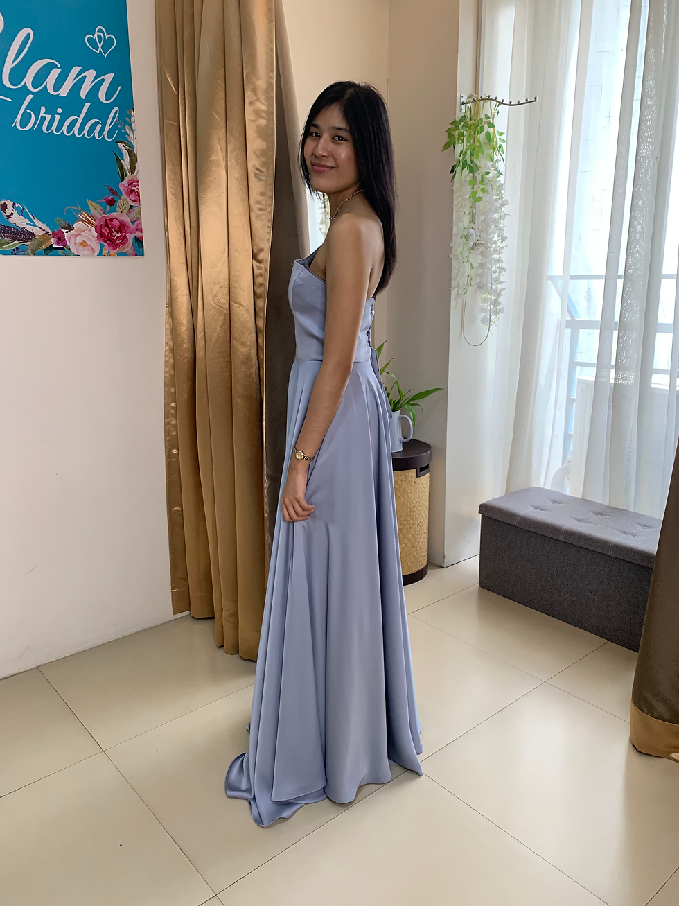 Thumbnail: COLLETE asymmetrical A-line silk dress