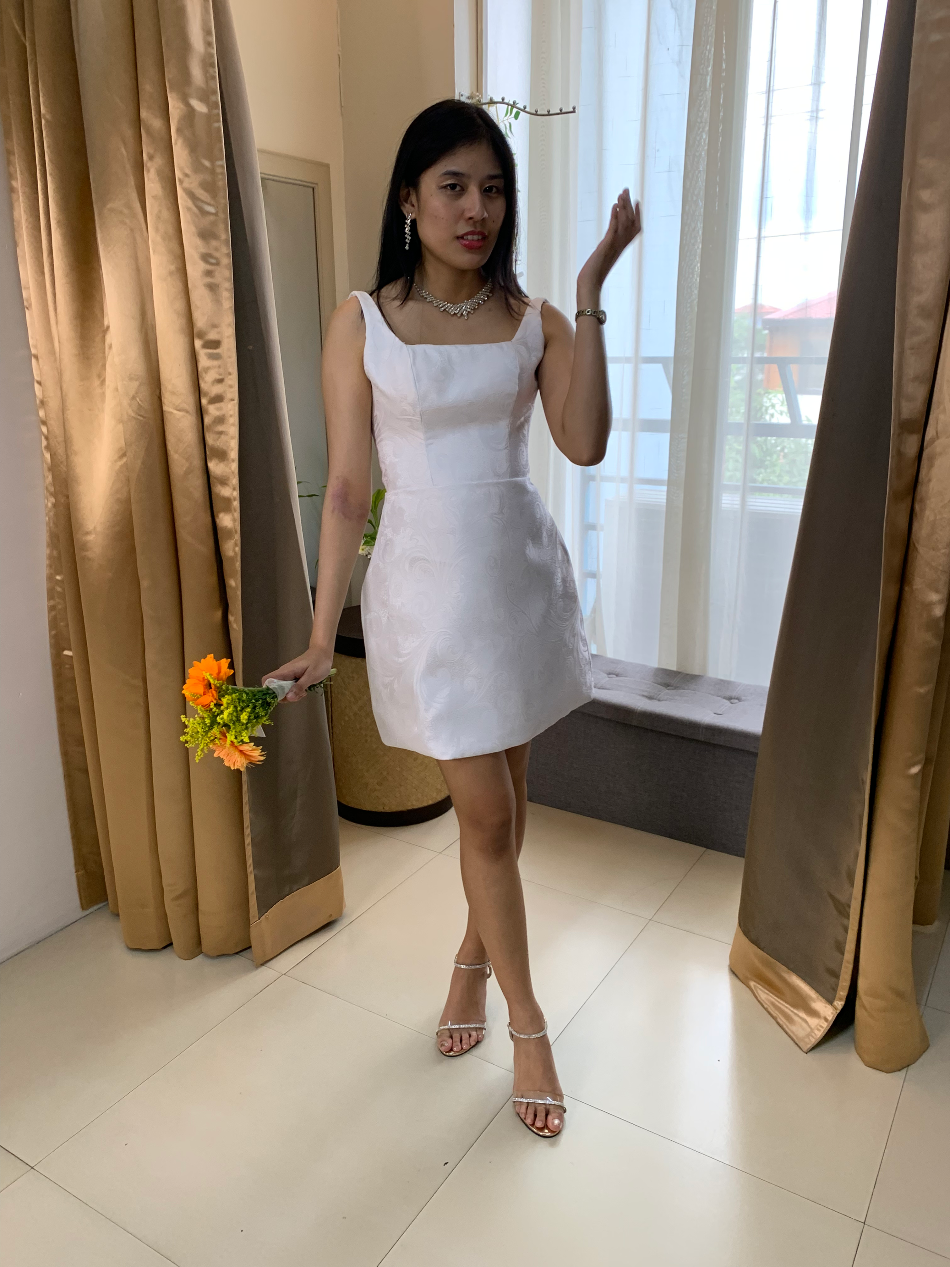 ALFIE brocade/jacquard mini dress