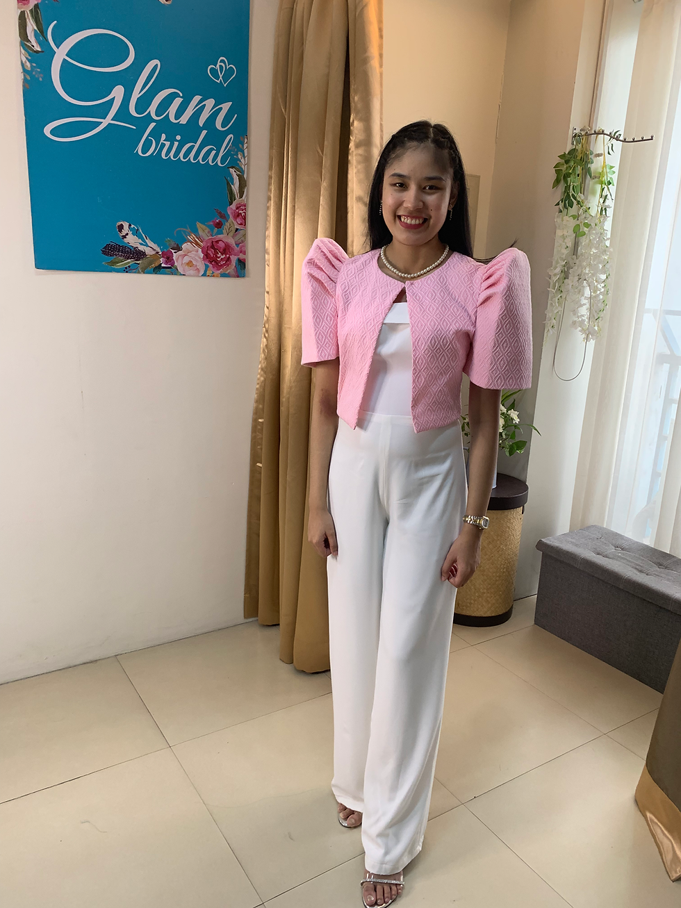 Thumbnail: LUNINGNING inabel kundiman modern Filipiniana bolero paired with white jumpsuit