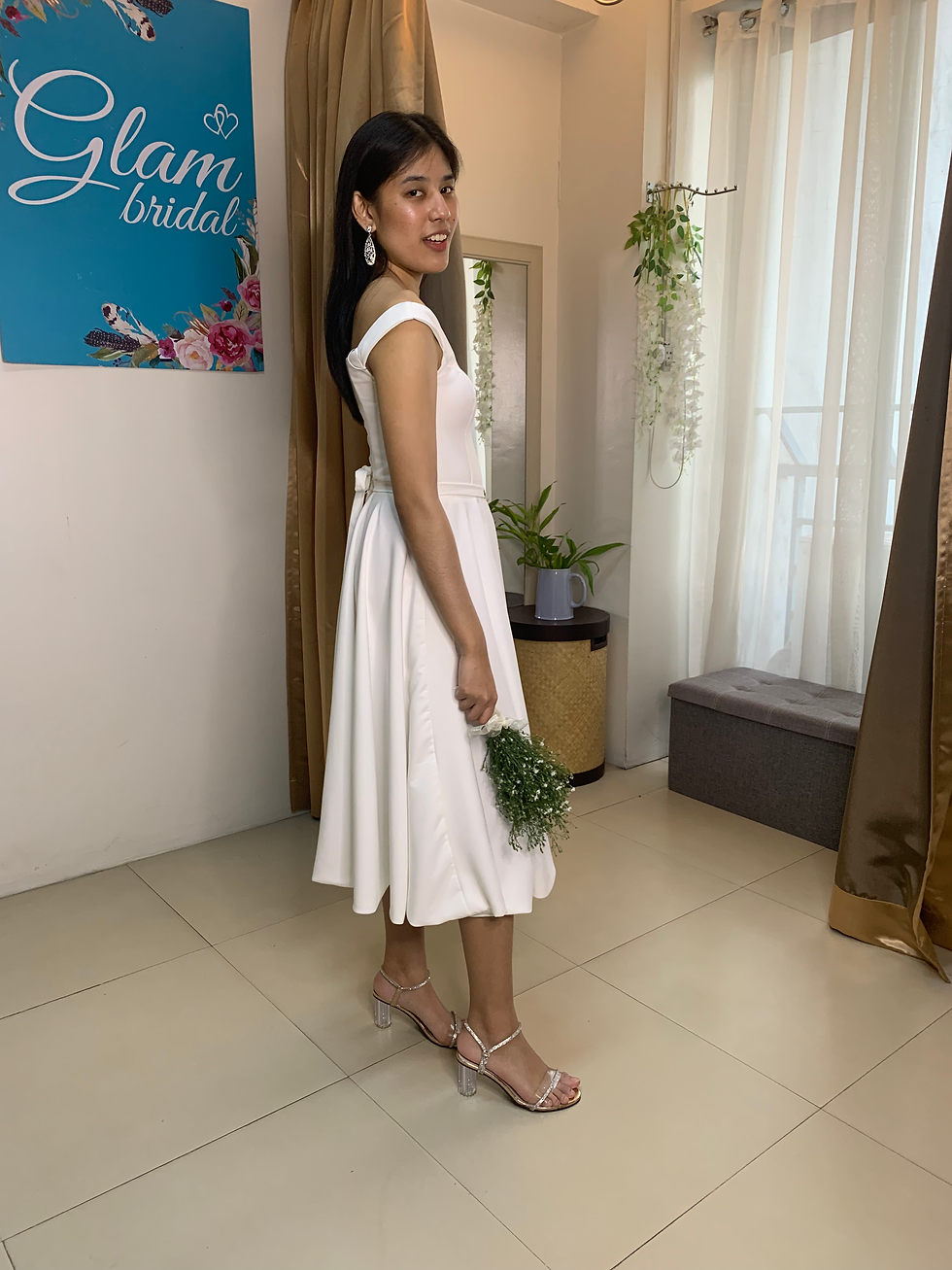 Thumbnail: HOLLY stretch crepe cocktail dress with wide-V neckline