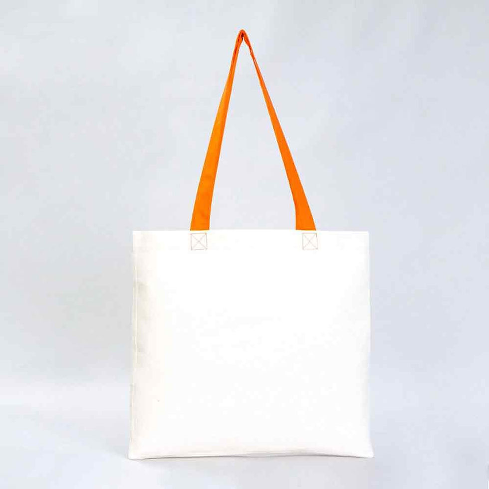 colorful strap orange tote bag