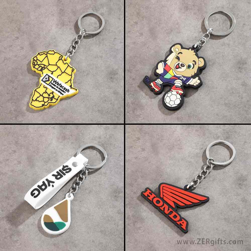 Wholesale silicone custom keychains keyrings