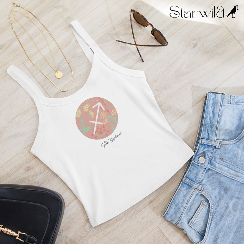 Thumbnail: Sagittarius Astroflora Botanical Astrology Crop Tank