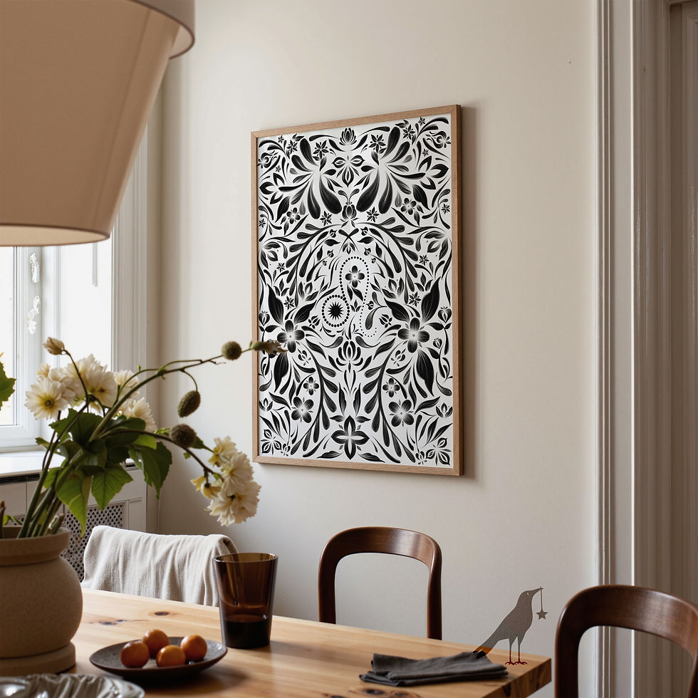 Thumbnail: Leo Celestial Folk Art (Light Edition) | Printable Artwork