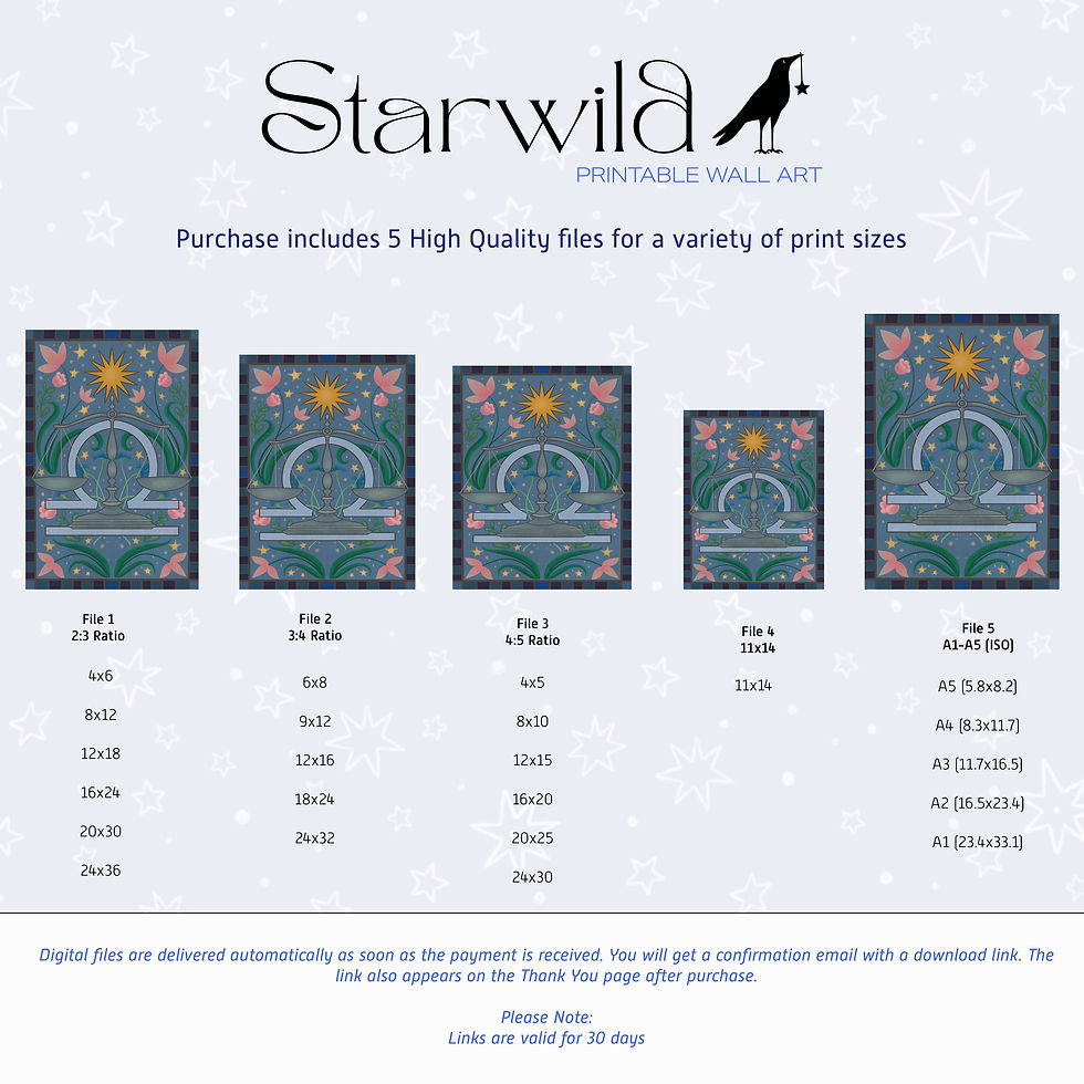 Thumbnail: Libra Cosmic Tapestry | Printable Artwork