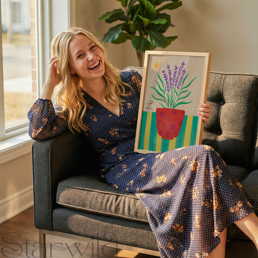 Thumbnail: Gemini Stars In Bloom Botanical Pop Art Print | Semi-Gloss Poster