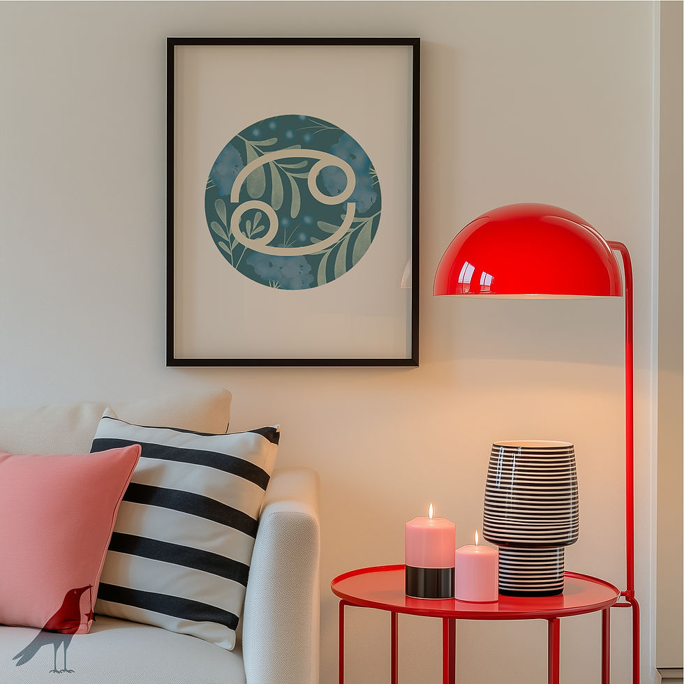 Thumbnail: Cancer Astroflora Zodiac Artwork | Printable Artwork