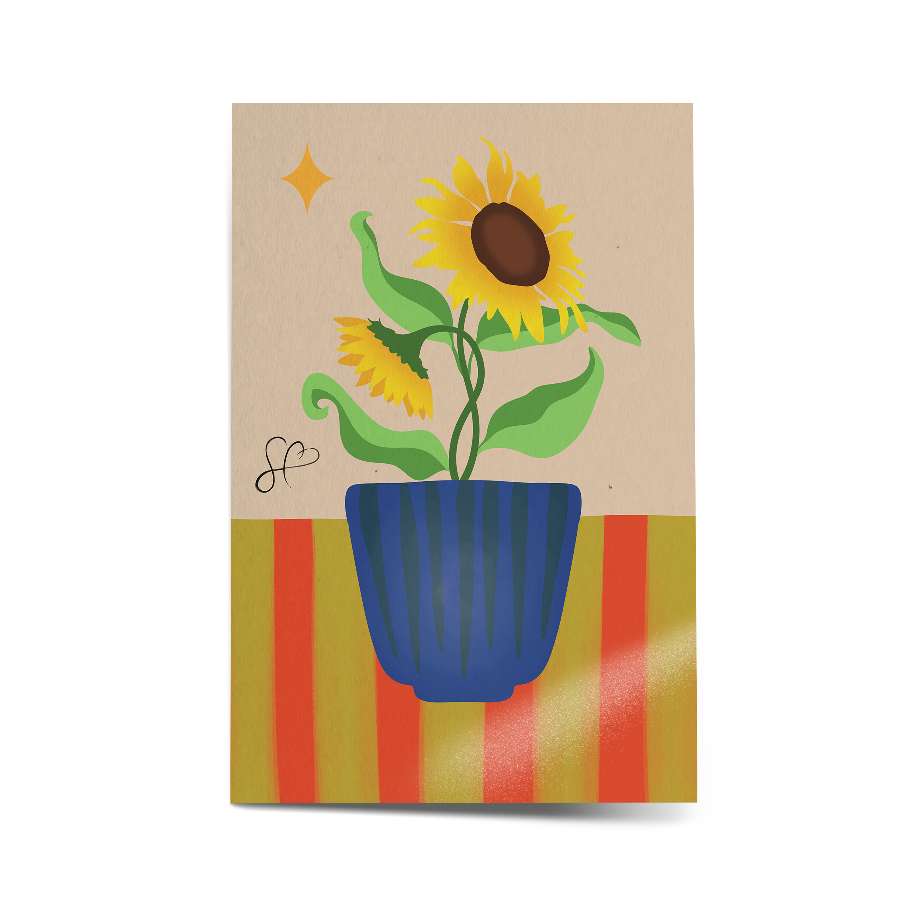 Leo Stars In Bloom Botanical Pop Art Print | Semi-Gloss Poster