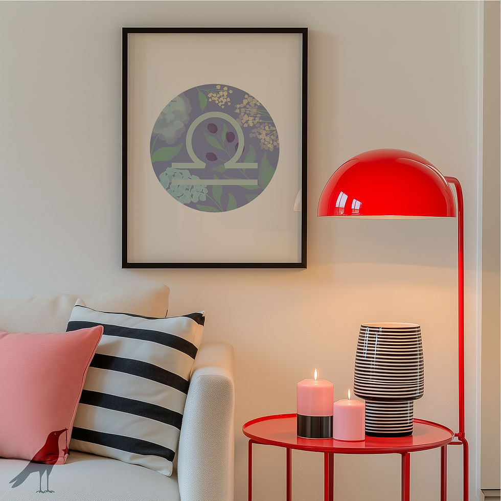 Thumbnail: Libra Astroflora Zodiac Artwork | Printable Artwork