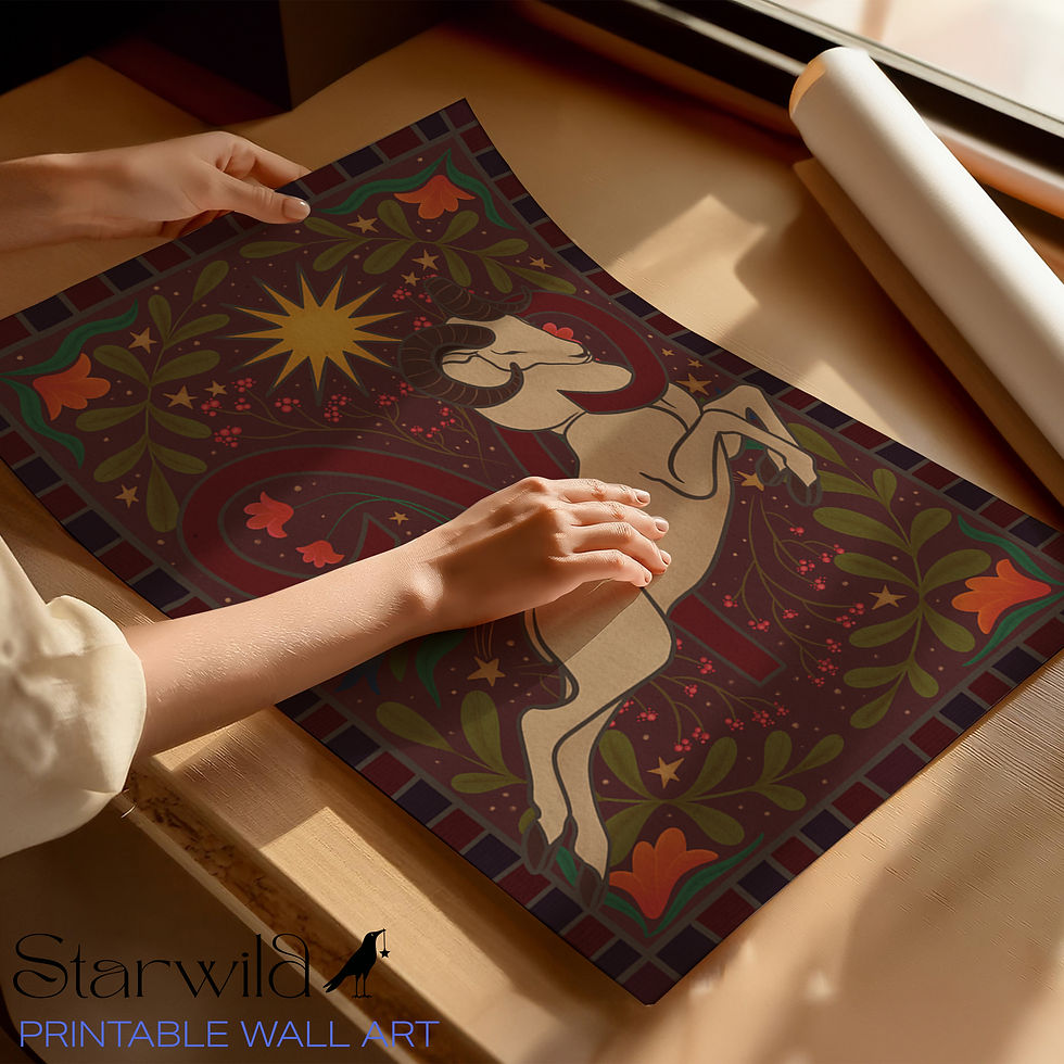 Thumbnail: Aries Cosmic Tapestry | Printable Artwork