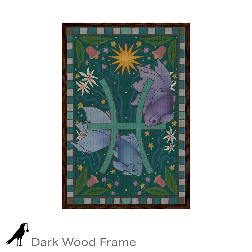 Thumbnail: Framed Pisces Cosmic Tapestry Canvas Print