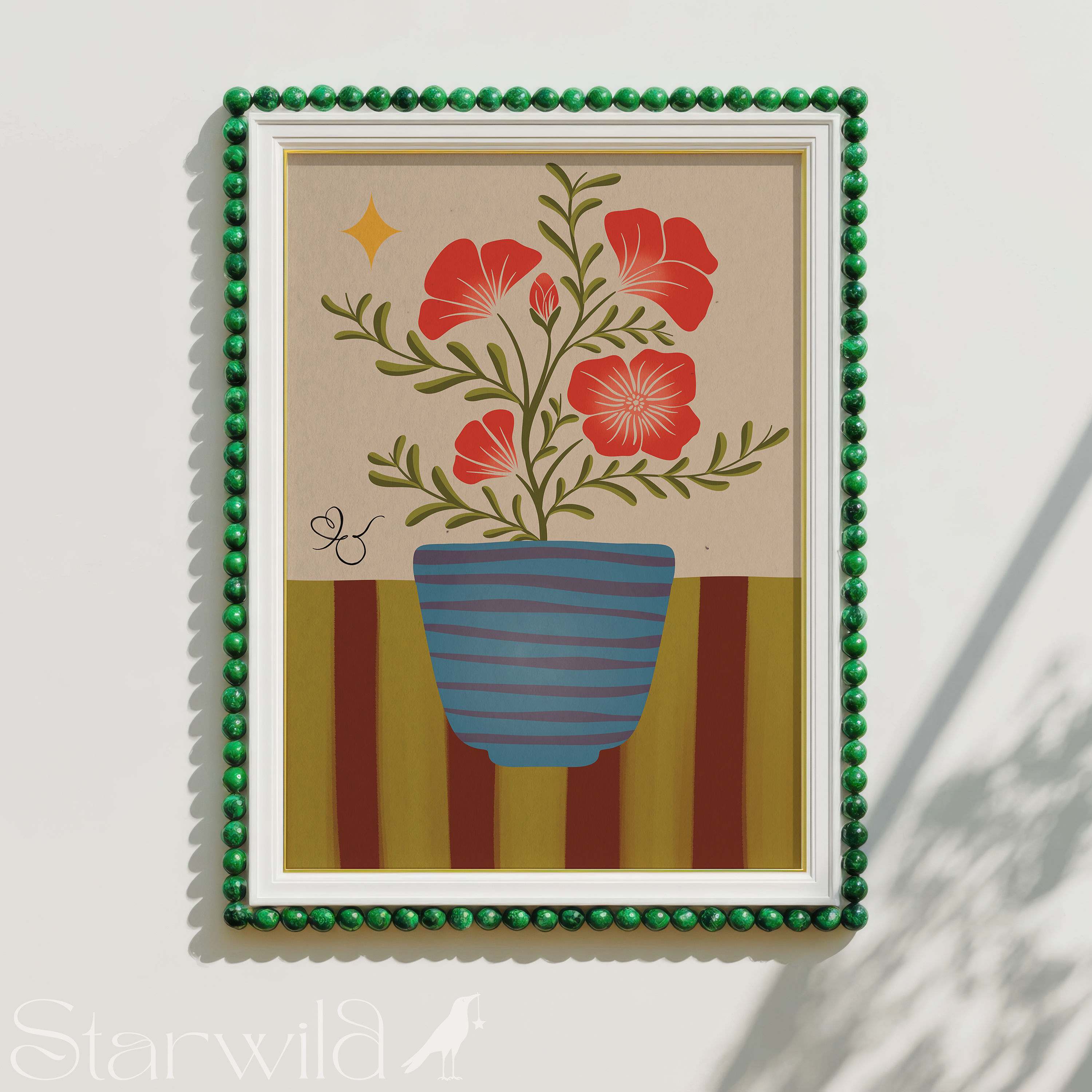 Taurus Stars In Bloom Botanical Pop Art | Printable Artwork
