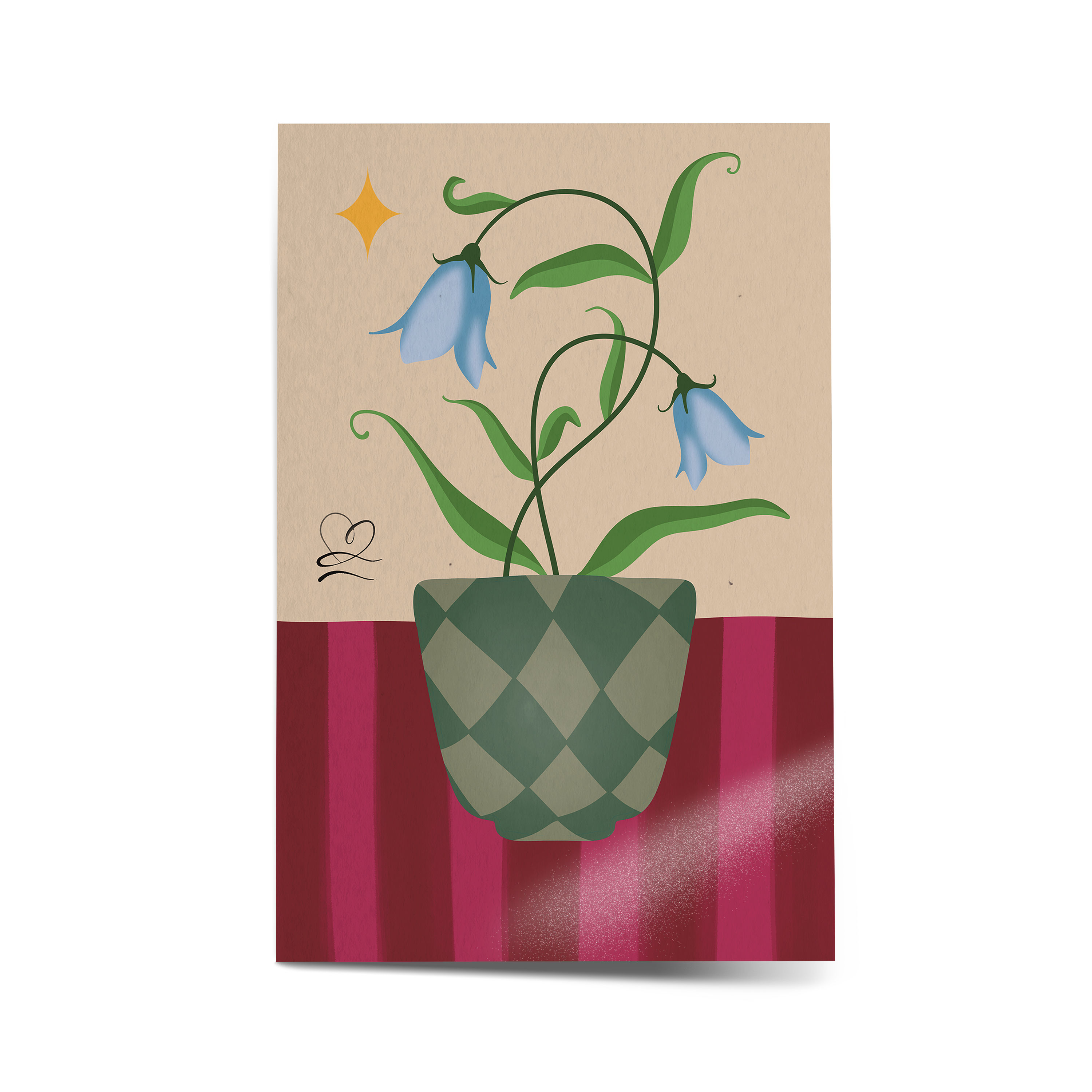 Libra Stars In Bloom Botanical Pop Art Print | Semi-Gloss Poster