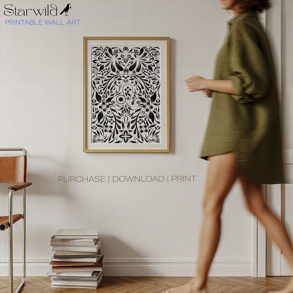 Thumbnail: Leo Celestial Folk Art (Light Edition) | Printable Artwork